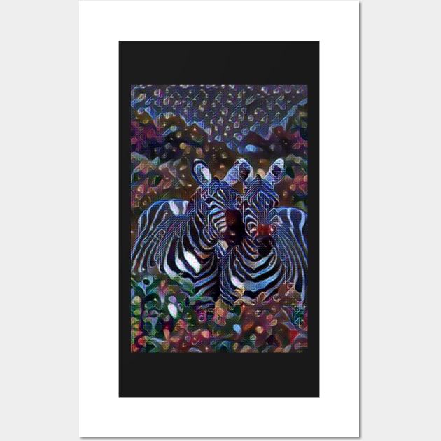 Zebra Snuggles Wall Art by MinnieWilks